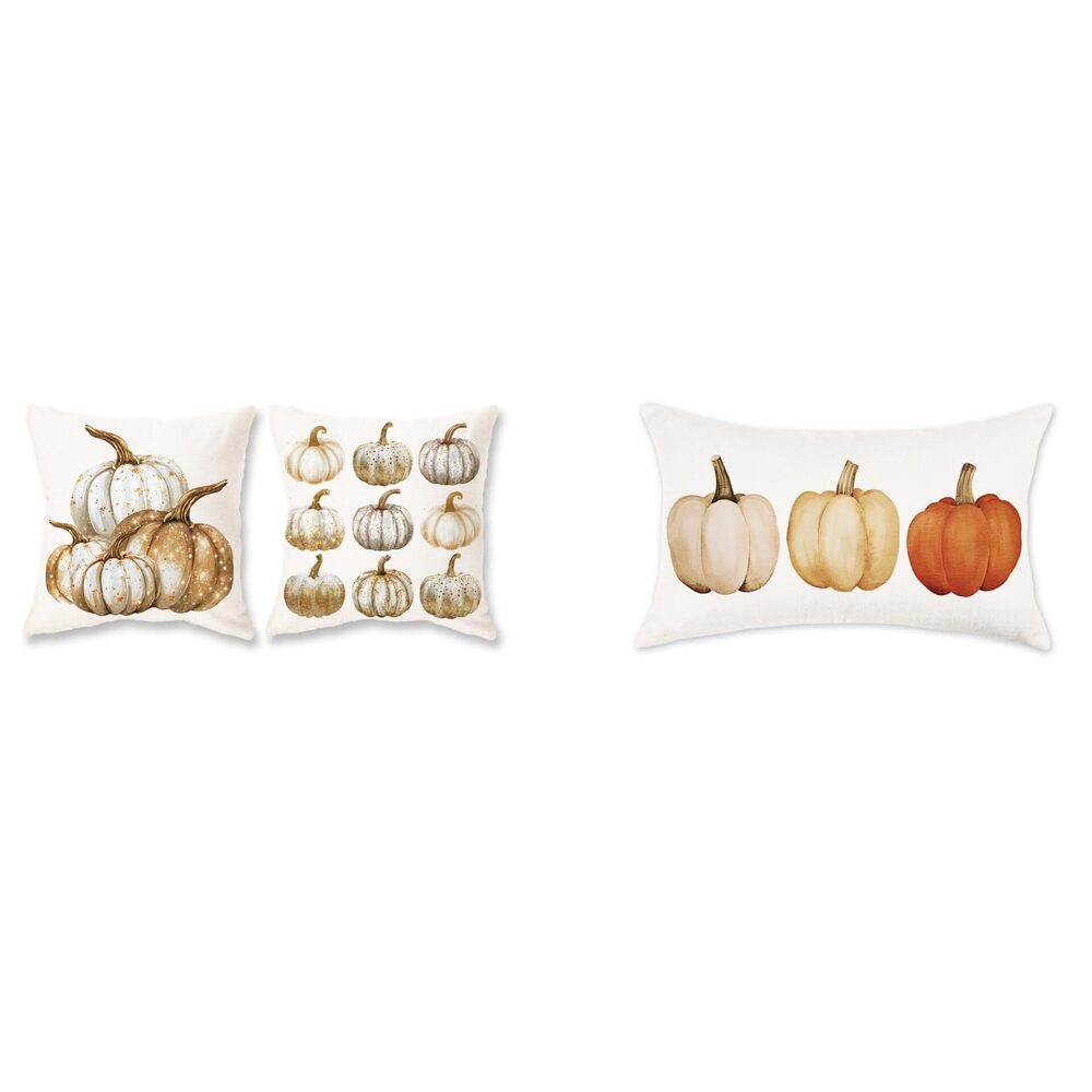 5231 Fall Pillow Covers Pumpkins Maple Leaves Autumn Pillowcases Farmhouse